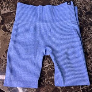 RIB SEAMLESS LEGGINGS - LIGHT BLUE